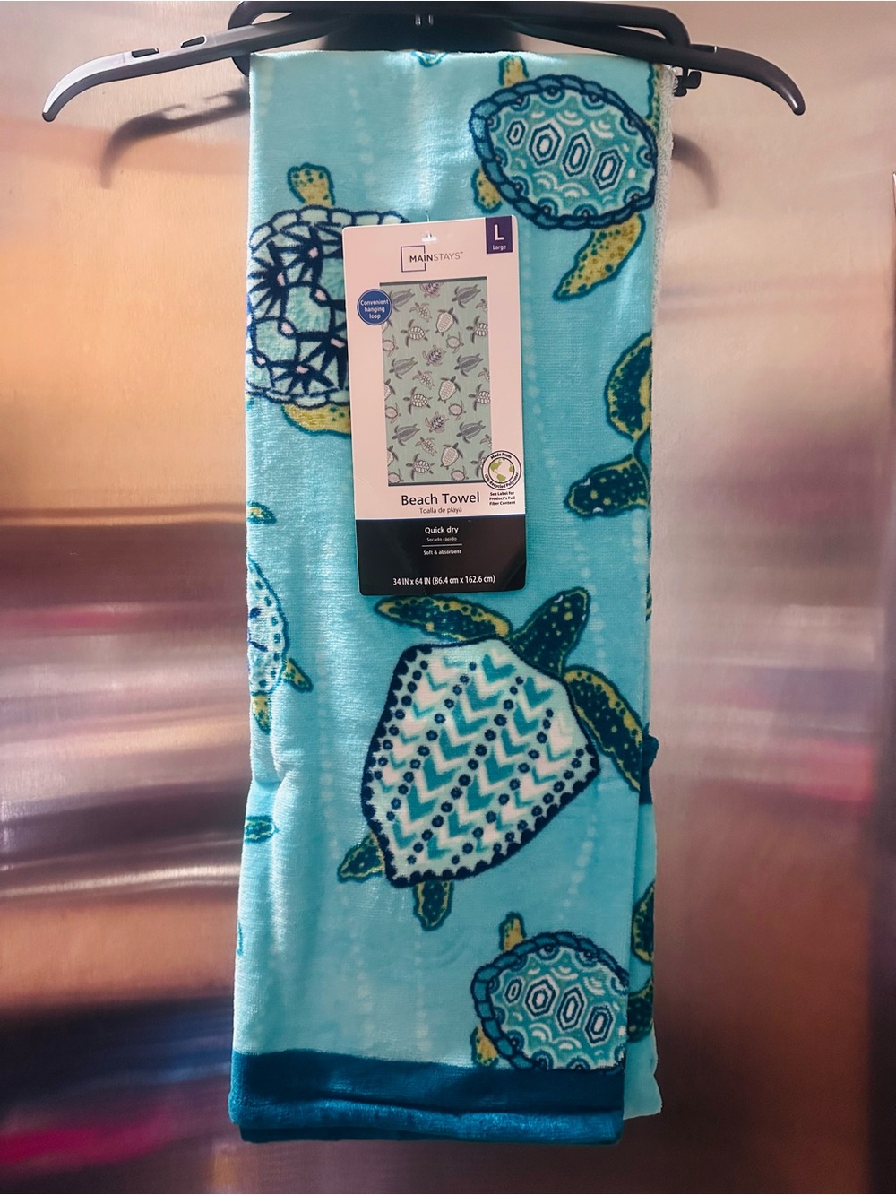 Mainstays✨🩵💙 🐢Aqua Turtle Print Beach Towel